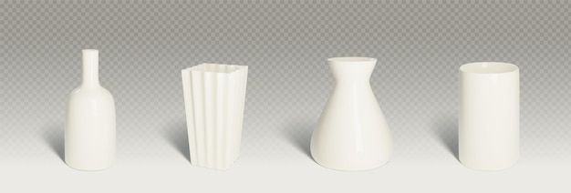 Free vector 3d set of ceramic vases