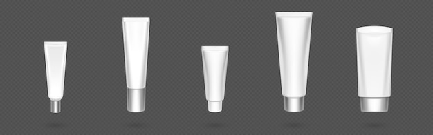 3D set of cosmetic cream tubes