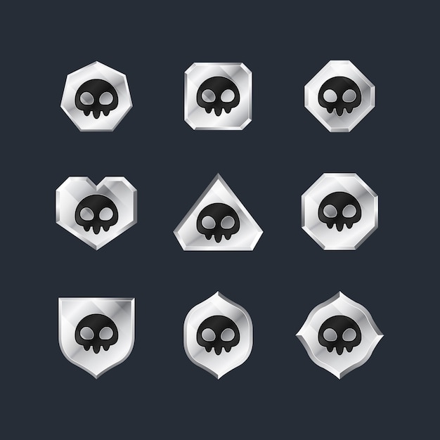 Free Vector 3d skulls in shapes set