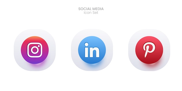 3d Social media icon set