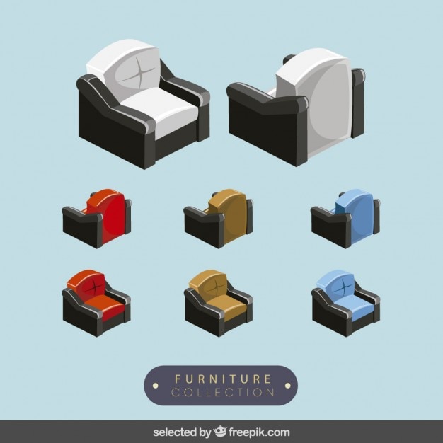 Free Vector 3d sofas collection