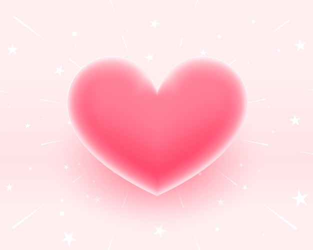 3d soft pink love heart for valentines day