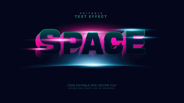 3D Space Text Effect