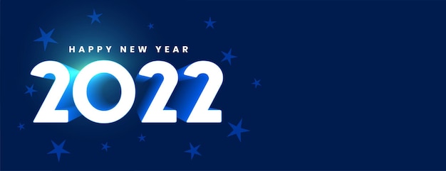 3d style 2022 new year banner with stars