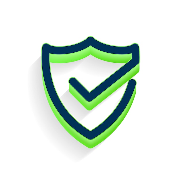 Free vector 3d style barrier shield logo to maximizing your digital safety