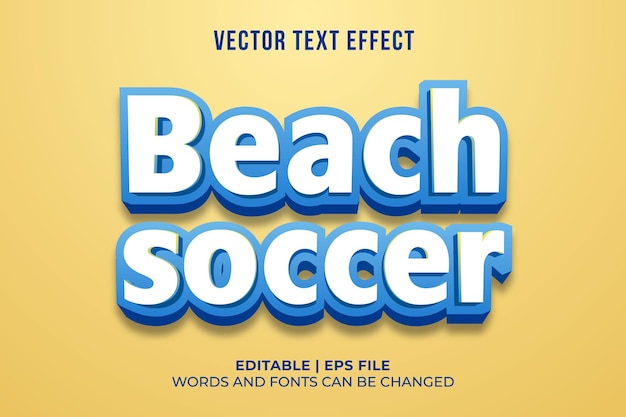 Free Vector 3d style beach football text effect