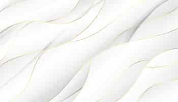 Free vector 3d style flowing white and golden wavy background