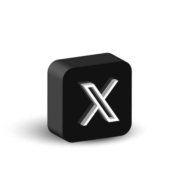 Free Vector 3d style icon twitter new x logo