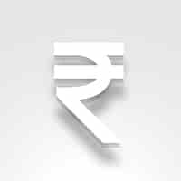 Free vector 3d style indian currency rupee sign on white background design