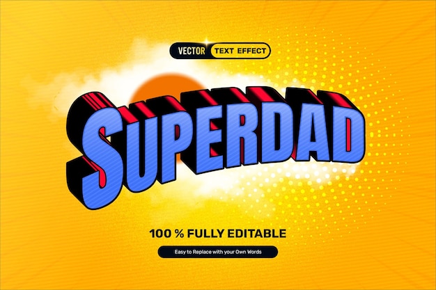 Free vector 3d super dad text effect