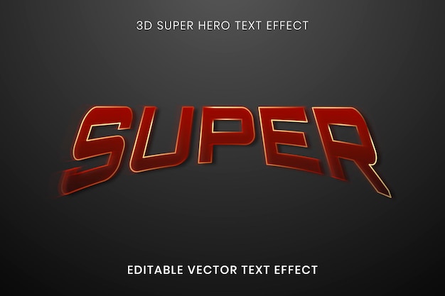 Free Vector 3d text effect vector template, superhero editable typography high quality