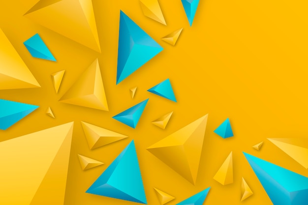 Free Vector 3d triangle background with vivid colors