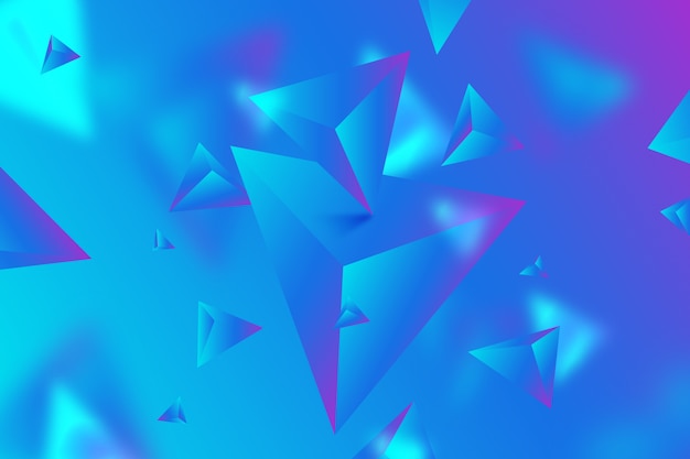 Free vector 3d triangle background with vivid colors