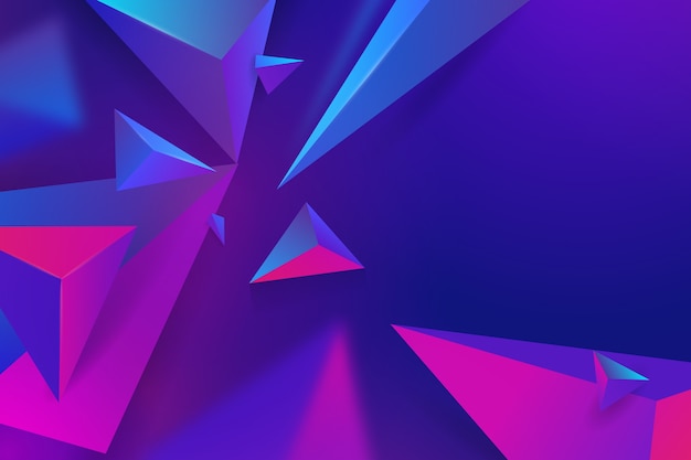 3d triangle background with vivid colors