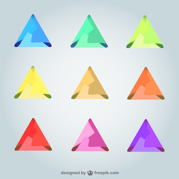 Free Vector 3d triangle logos