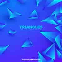 Free vector 3d triangles background in blue color