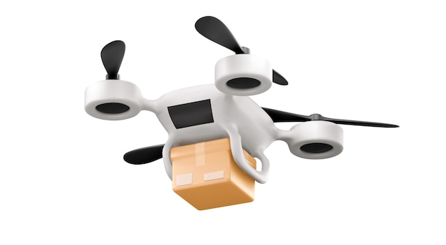 Free Vector 3d unmanned drone package delivery technology icon