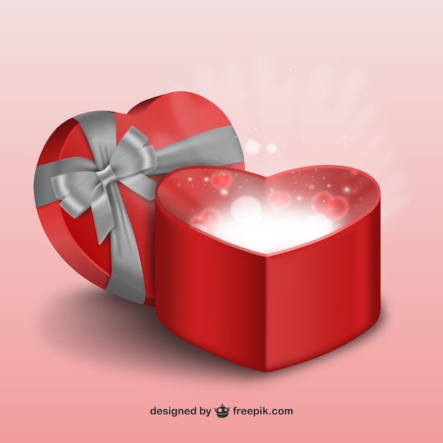 Free Vector 3d valentine's gift