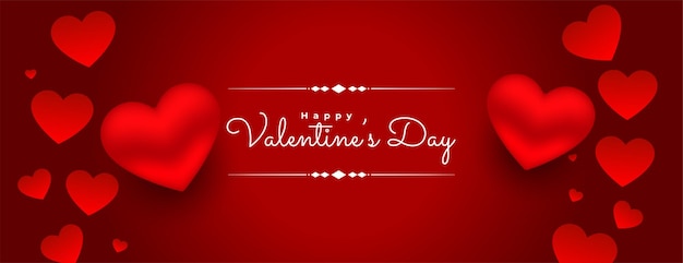 3d valentines day red hearts background 