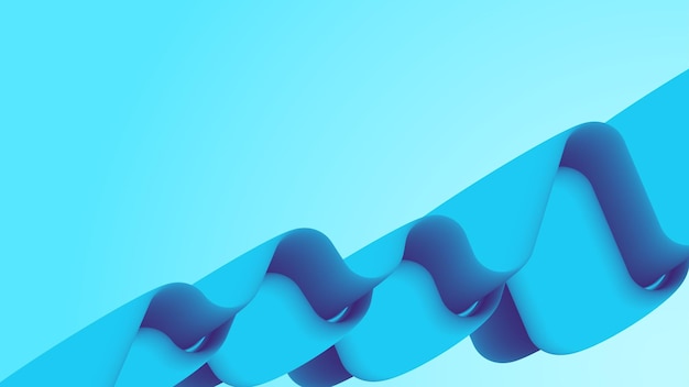 Free Vector 3d wave blue background