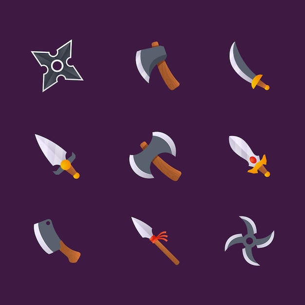 Free vector 3d weapons set