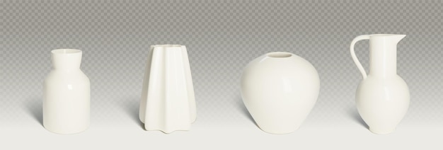 Free Vector 3d white ceramic vase isolated pottery vector