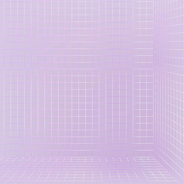 3D wireframe grid room background illustration