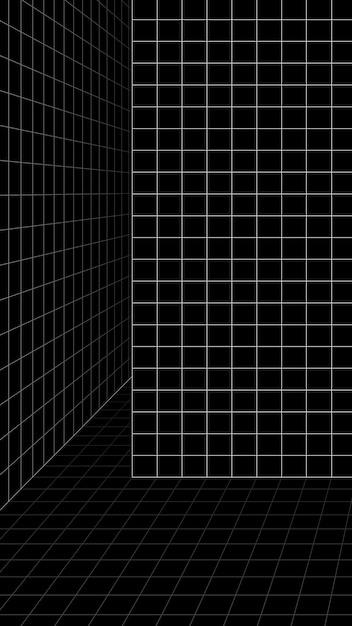 Free Vector 3d wireframe grid room background vector