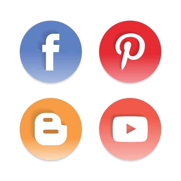 Free Vector 4 icons for social networks