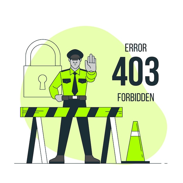 403 error forbidden (with police) concept illustration