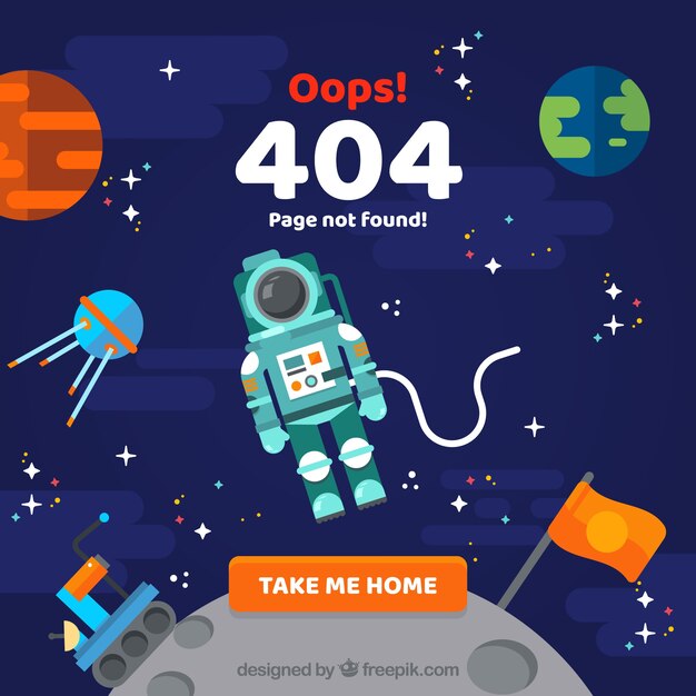 404 error design with astronaut