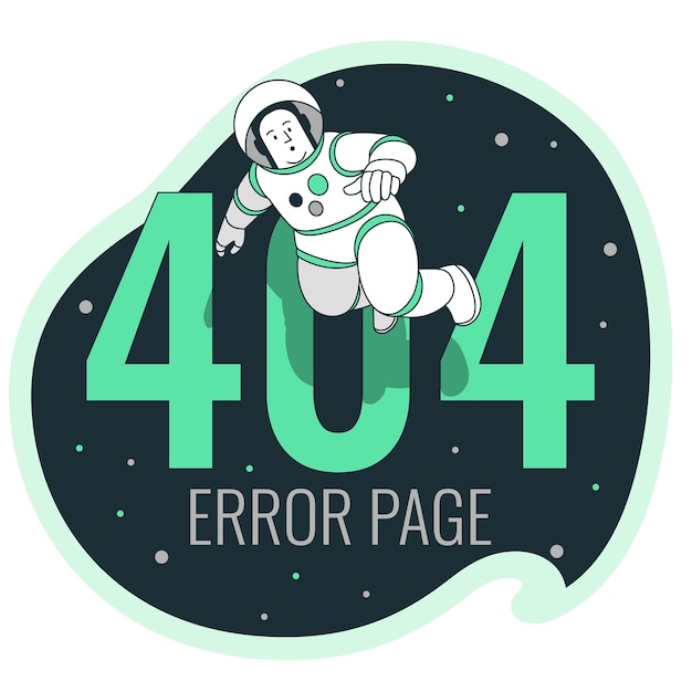 404 error lost in space concept illustration