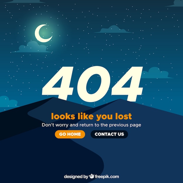 404 error template in flat style