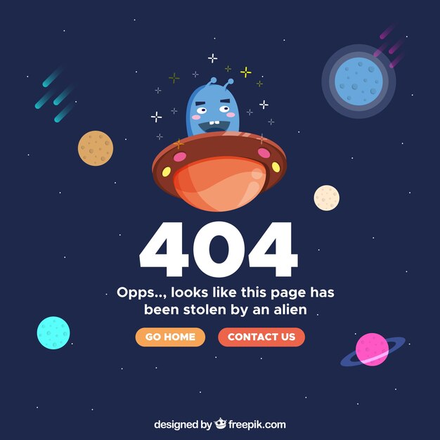 404 error template in flat style