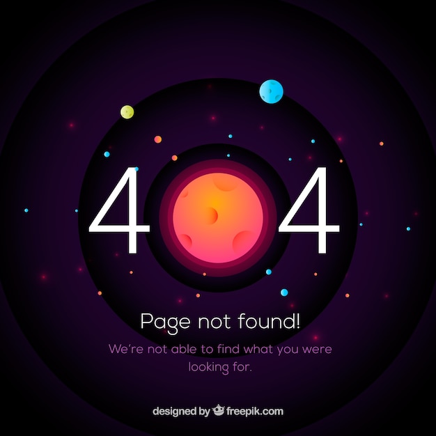 404 error template with space in flat style