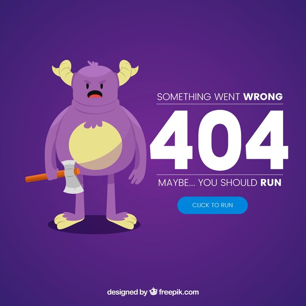 404 error web template with funny monster