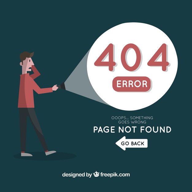 404 error web template with man