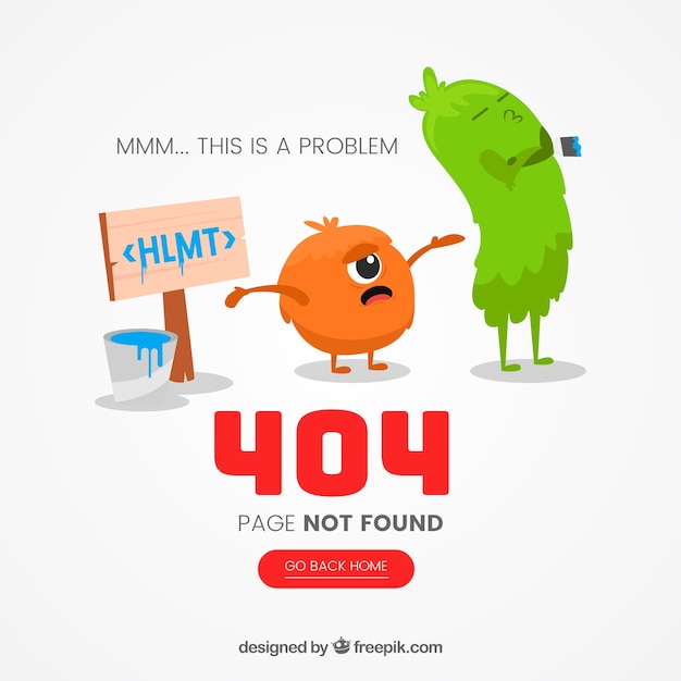 404 error web template with monster cartoons