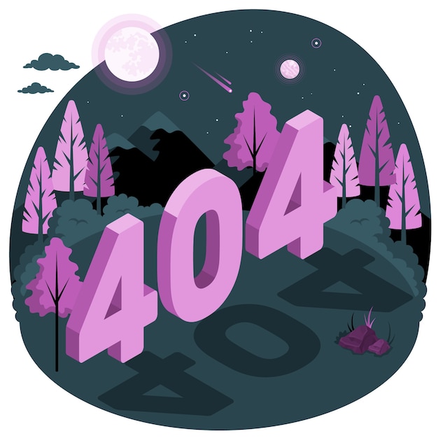 404 error with a landscape concept illustration