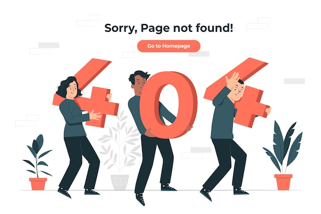 Free Vector 404 error with people holding the numbers concept illustration