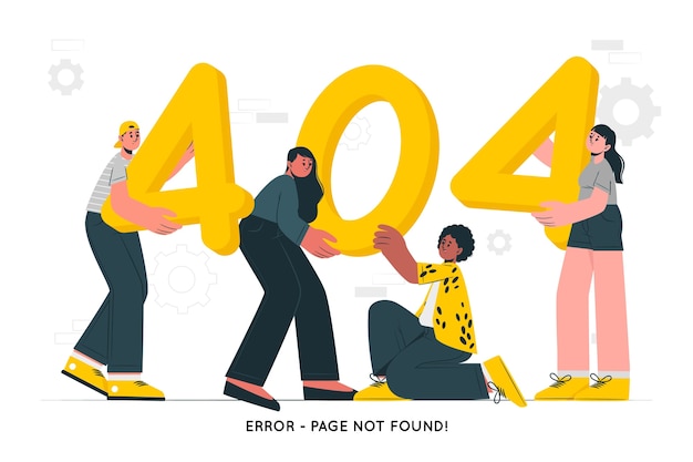 404 error with people holding the numbers concept illustration