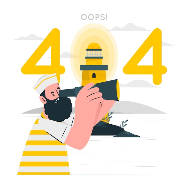 404 error with person looking for concept illustration