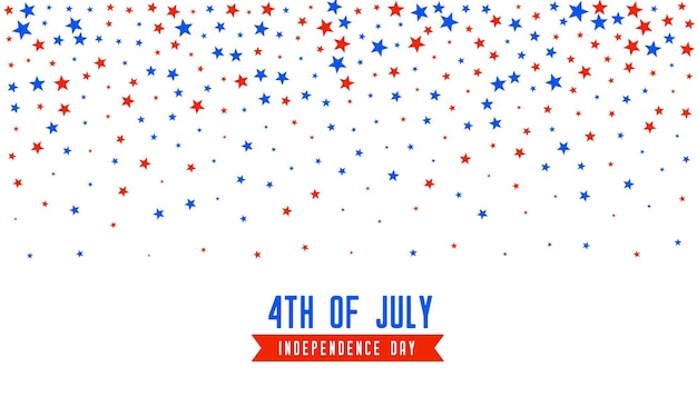 4th of july background with falling stars confetti