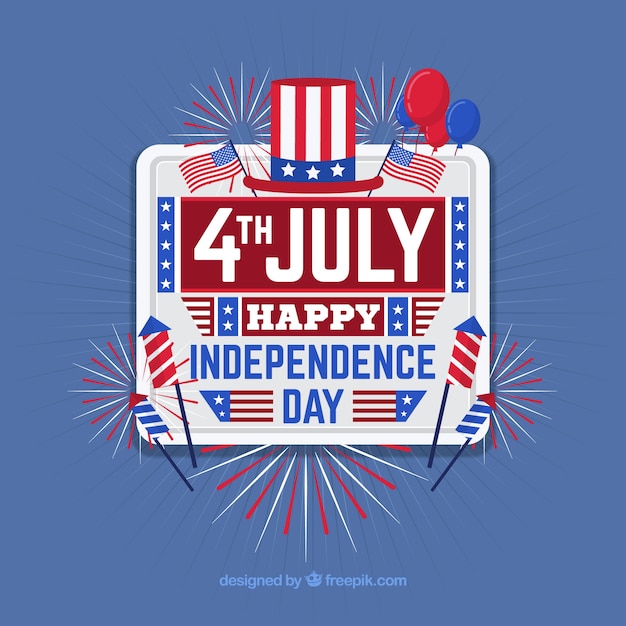 Free vector 4th of july background with party elements