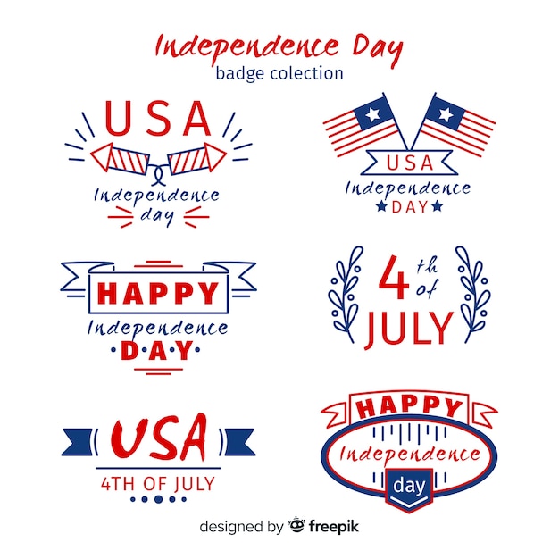 Free vector 4th of july badge collection