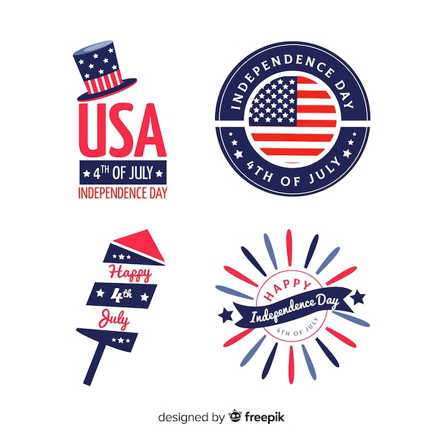 Free vector 4th of july badge collection