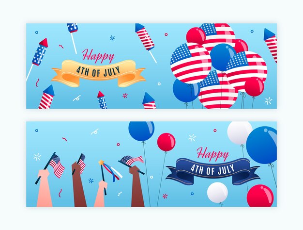 4th of july gradient banner