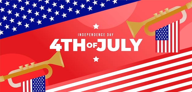 4th of july gradient banner