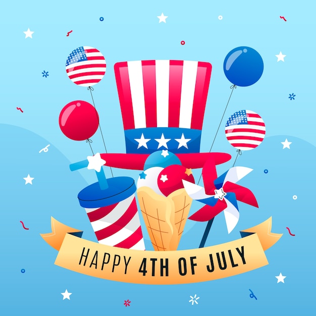 4th of july gradient illustration