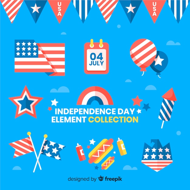 Free Vector 4th of july - independence day element collection